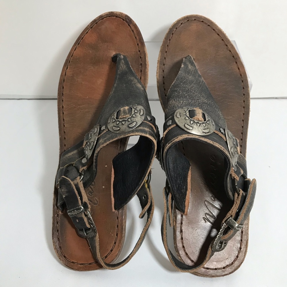 Matisse Ringo Leather Black Sandals with Silver Concho Accents Size 9 - Picture 4 of 7